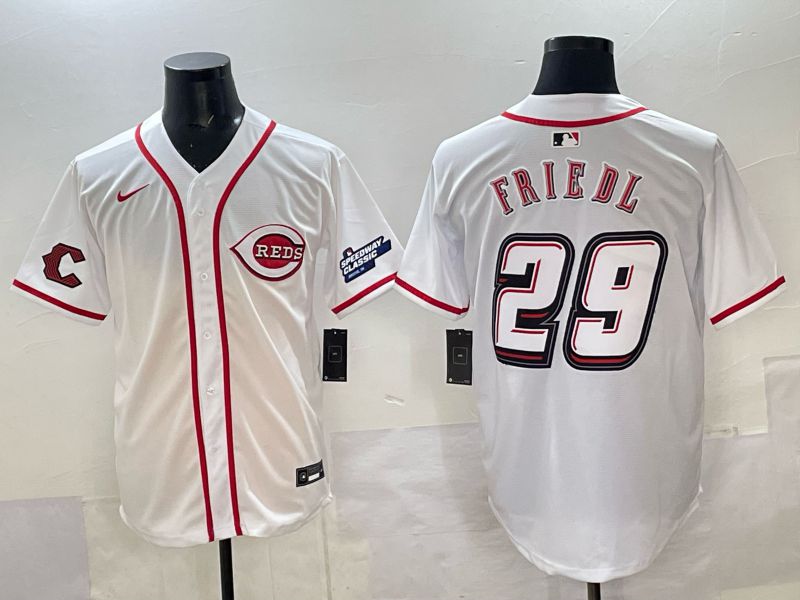 Men 2025 Cincinnati Reds #29 Friedl White Nike 2025 MLB Jersey 06